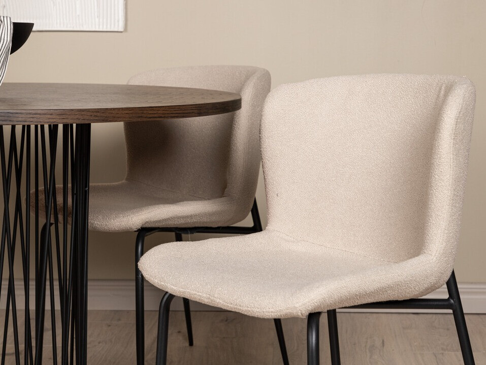 Salle à manger complète Dallas 3379 (Beige + Noir)