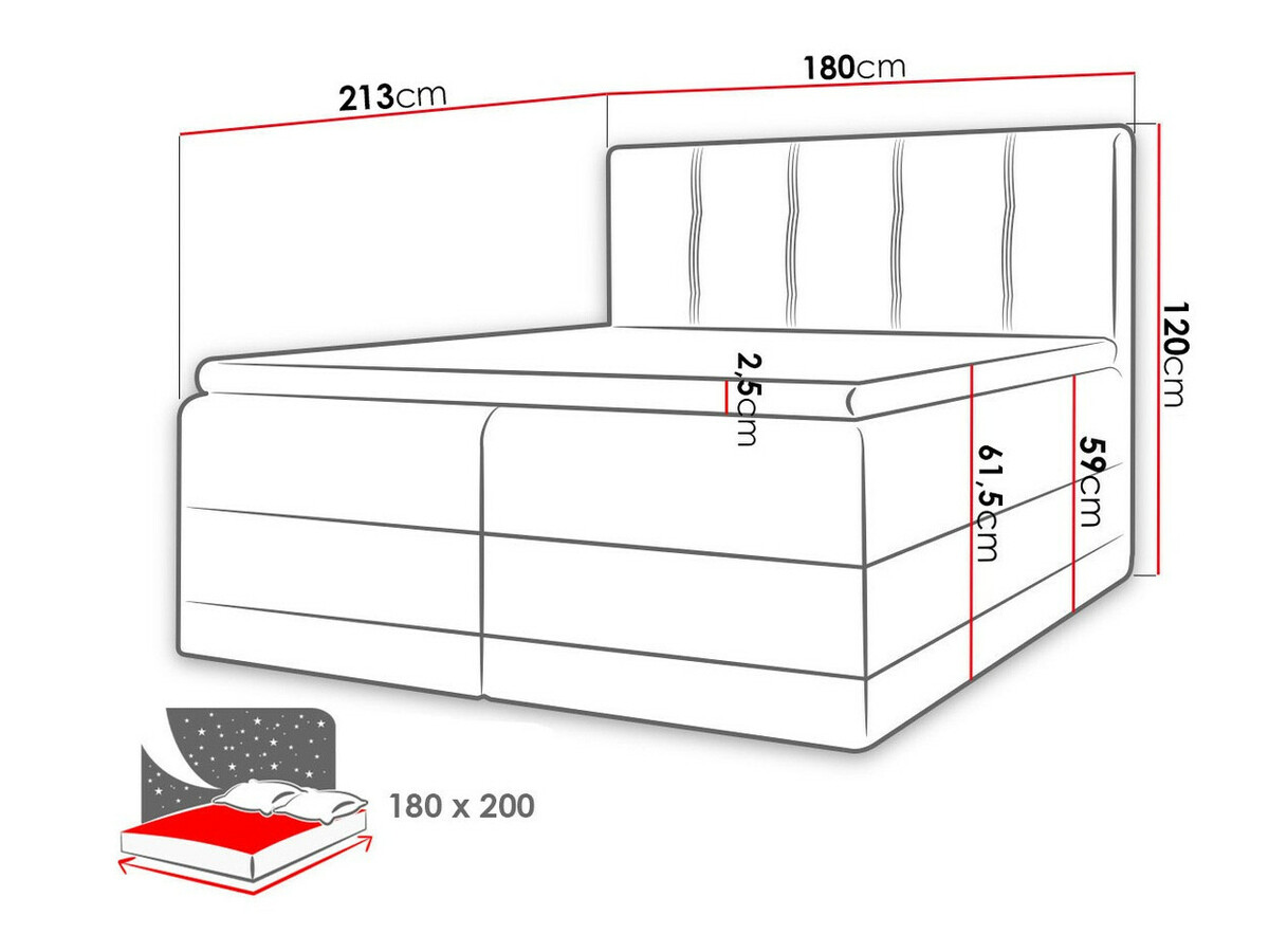 Lit boxspring Villa (Kameleon 92 + Kameleon 84)