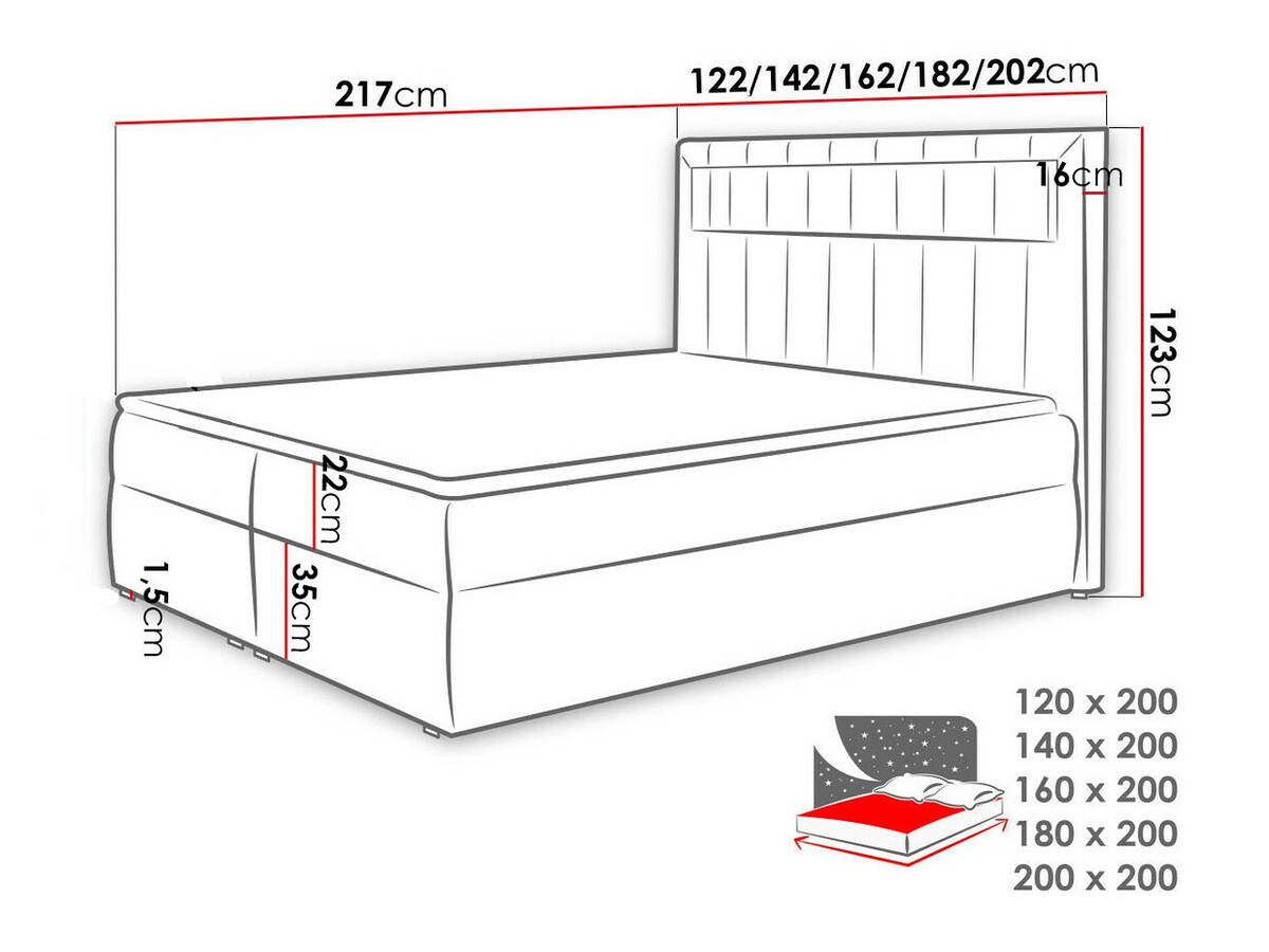 Lit continental Baltimore 131 (Velutto 11)