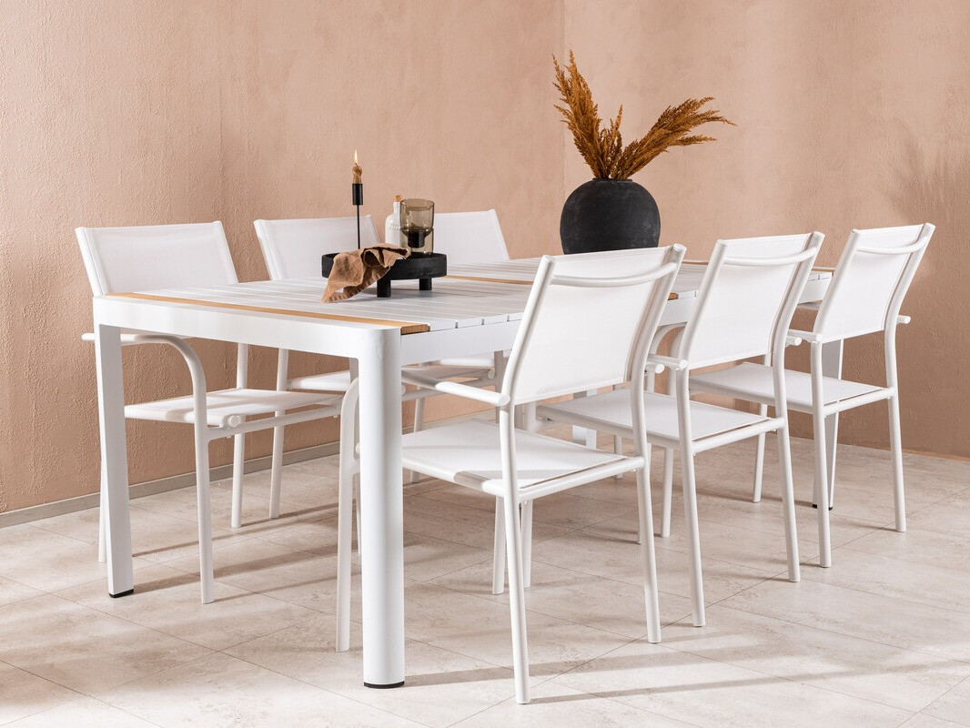 Table de jardin Dallas 2834 (Blanc + Marron)