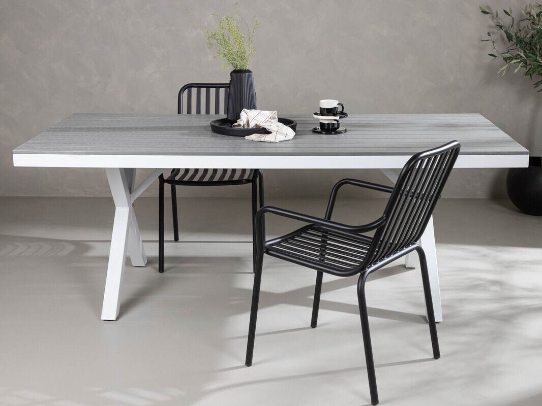 Table de jardin Dallas 3392 (Gris + Blanc)