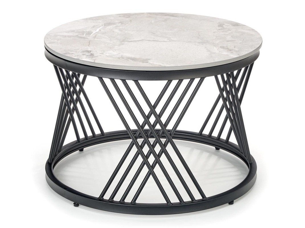 Ensemble tables basses Houston Acetum (Noir + Marbre gris)
