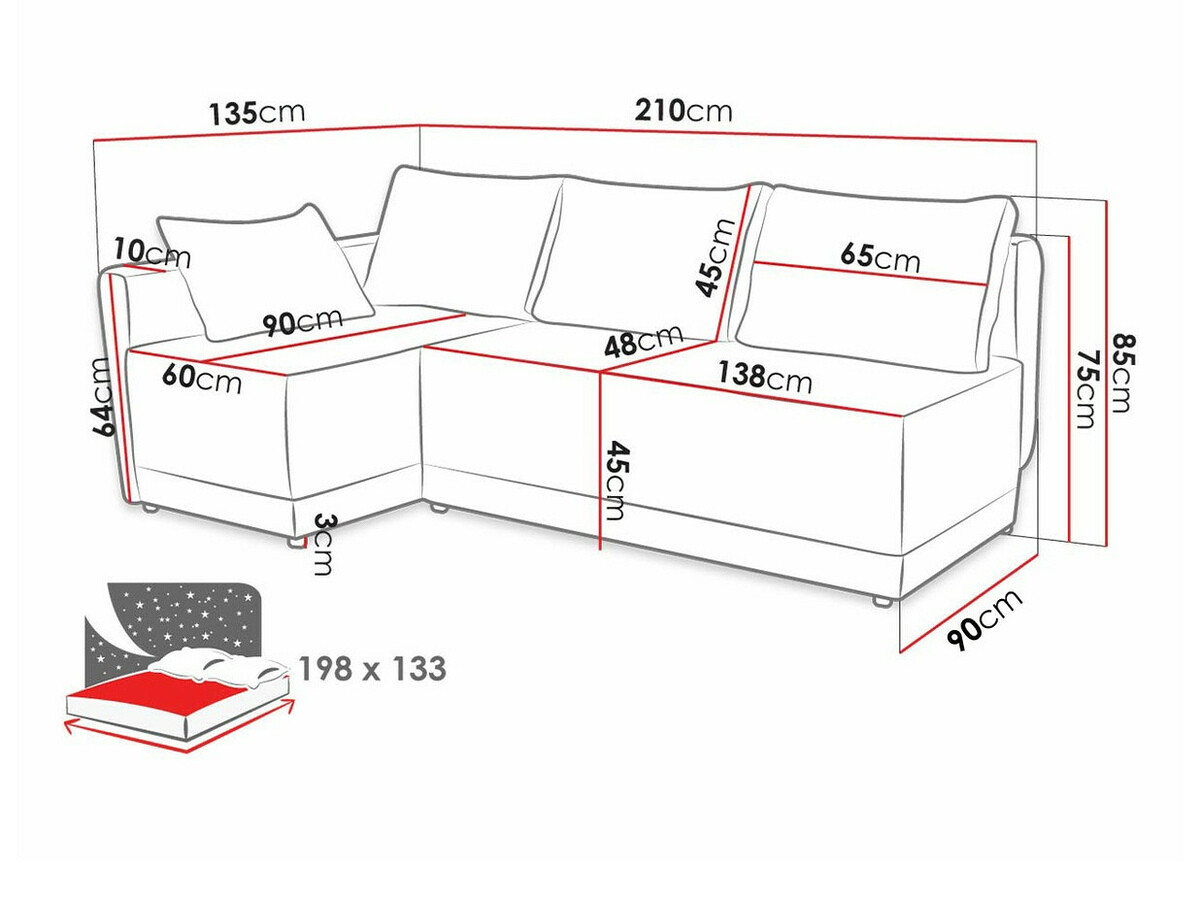 Canapé d'angle Columbus 149 (Poso 05)