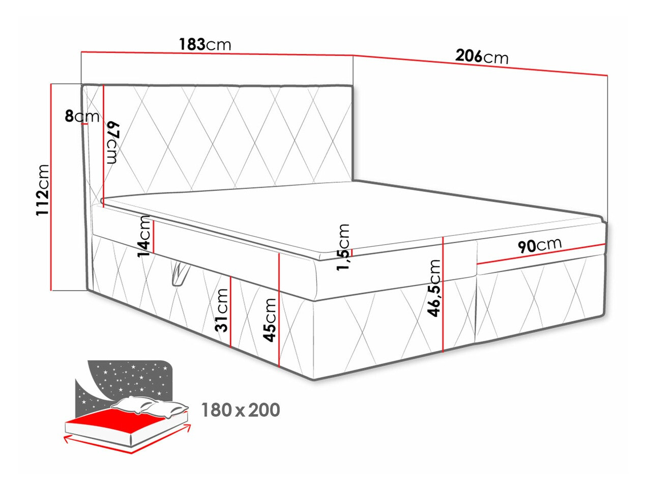 Lit boxspring Comfivo Avis (Magic Velvet 2217)