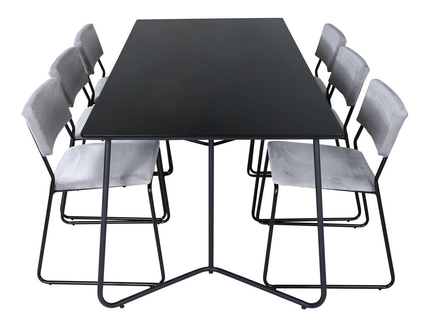 Salle à manger complète Dallas 2715 (Gris + Noir)