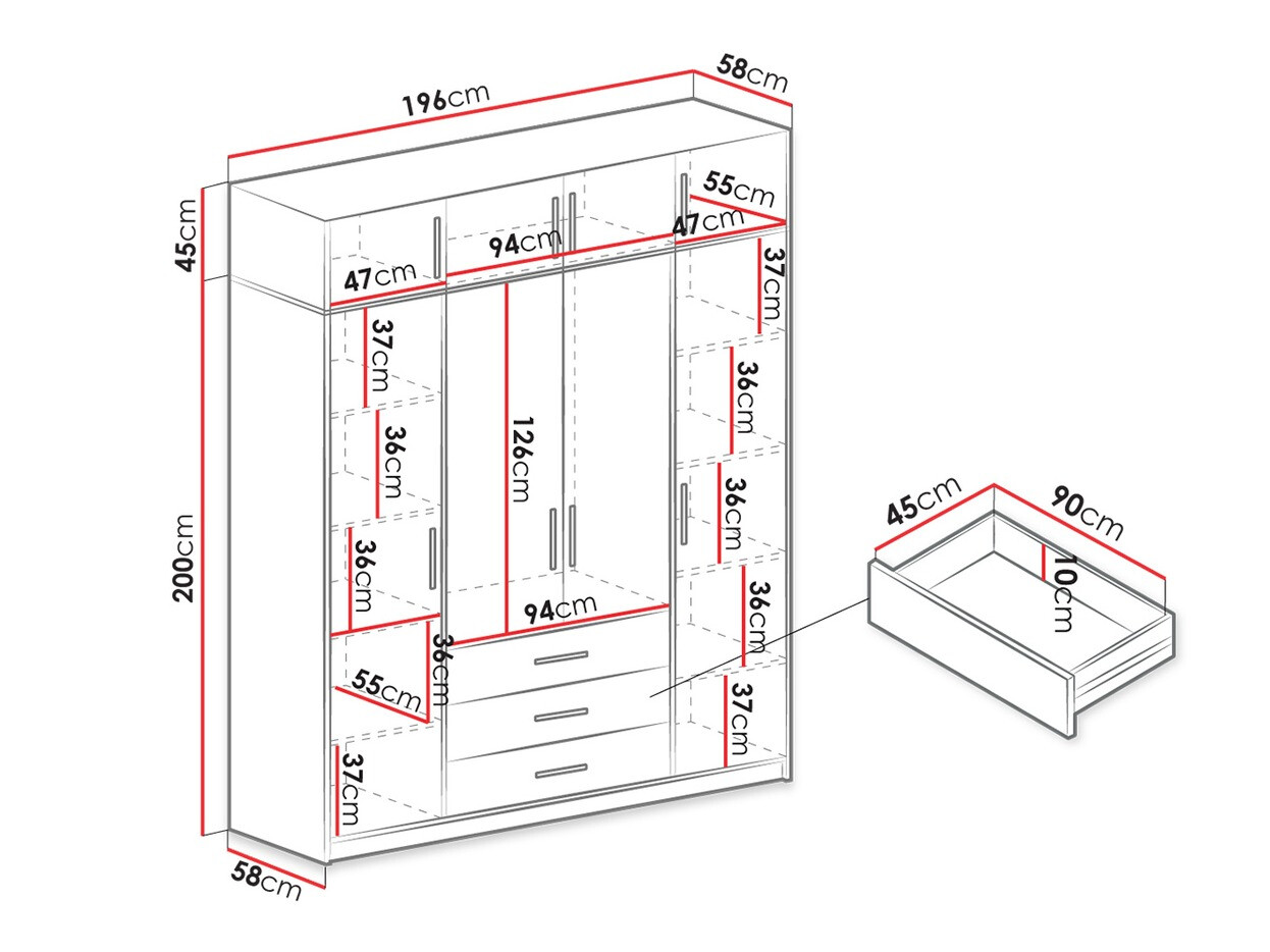 Armoire Dortivu I (Graphite)