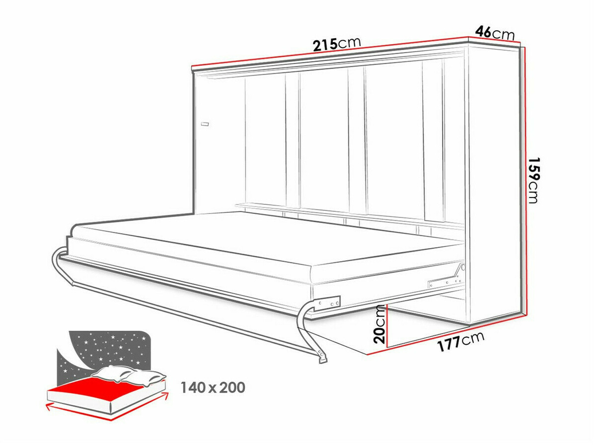 Lit escamotable Concept Pro Lenart IV (Blanc)