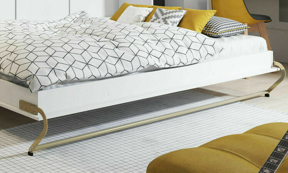 Lit escamotable Concept Pro Lenart IV (Blanc + Blanc brillant)