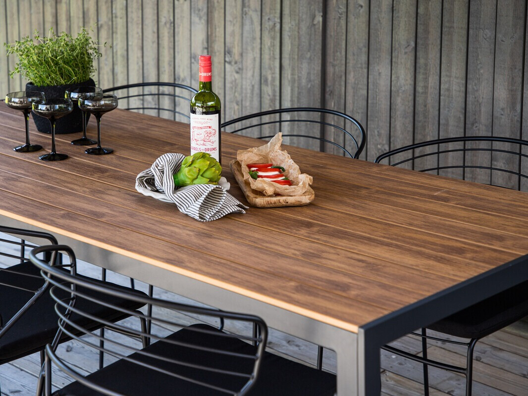 Table de jardin Dallas 3890 (Noir + Marron)