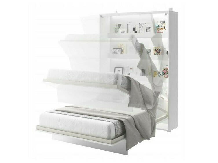 Lit escamotable Concept Pro Lenart VII (Blanc brillant + Gris)