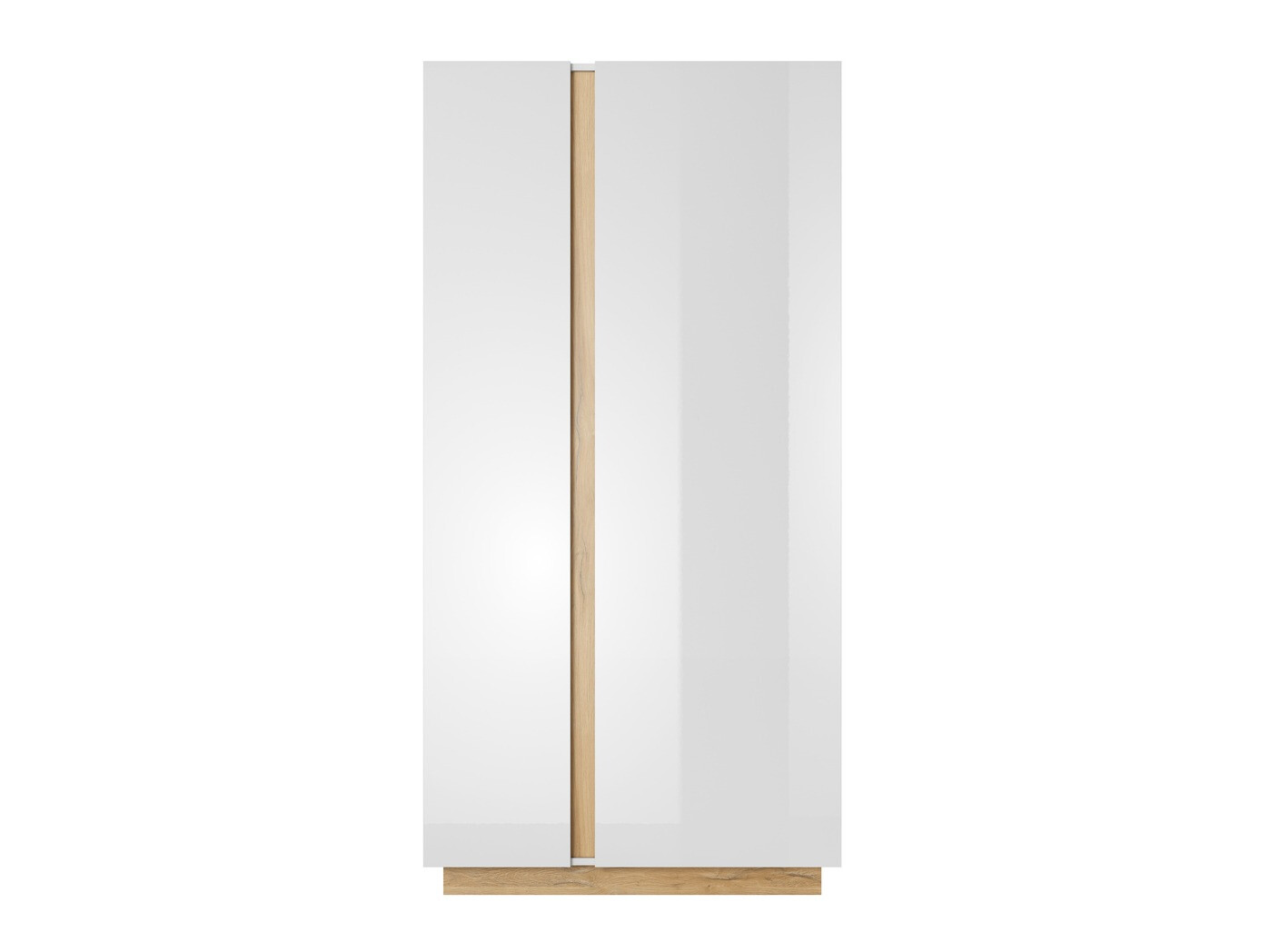 Armoire Novbela 100 (Blanc + Blanc brillant + Grandson chêne)