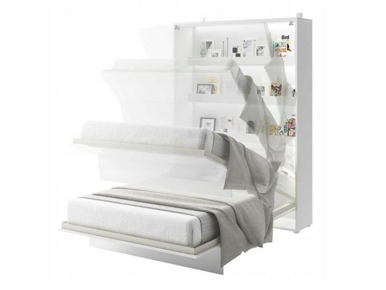 Ensemble de meubles Concept Pro Lenart VI (Blanc brillant + Blanc + Bleu)