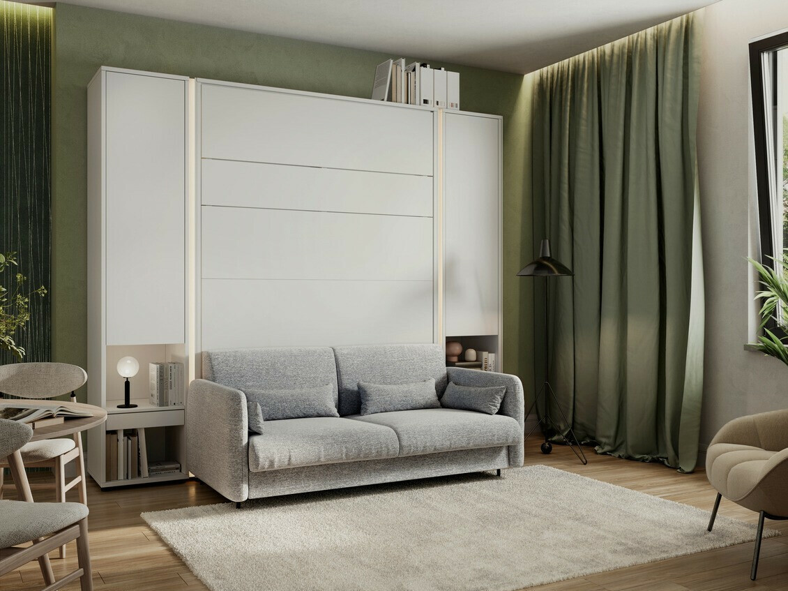 Ensemble de meubles Concept Pro Lenart VI (Blanc + Gris)