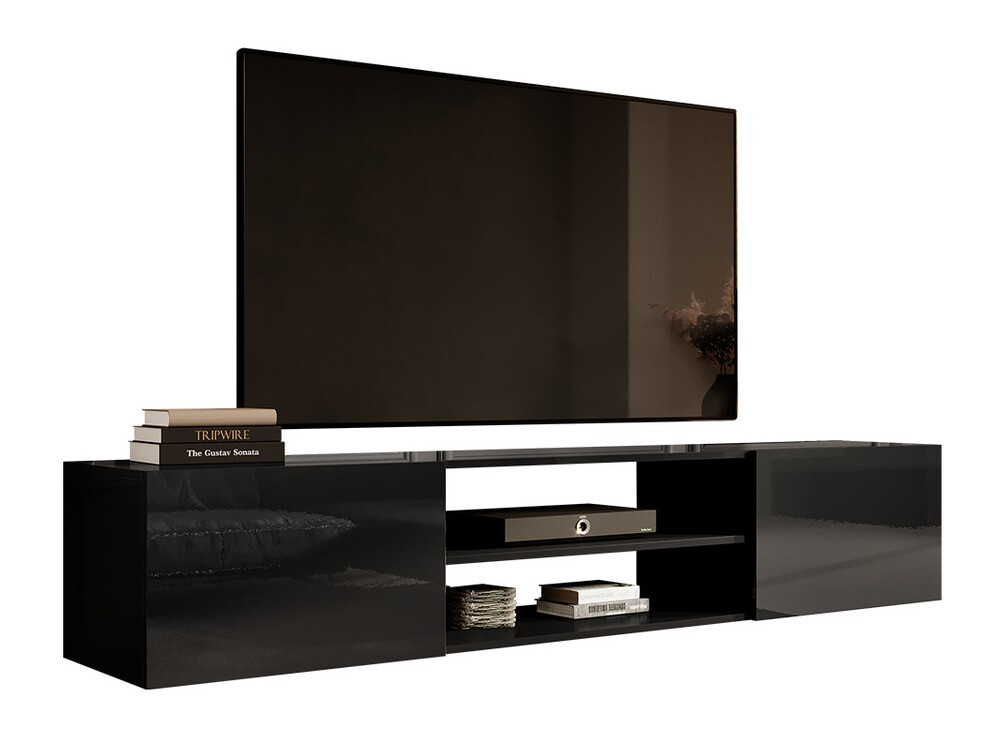 Meuble TV Imago II (Noir + Noir brillant)