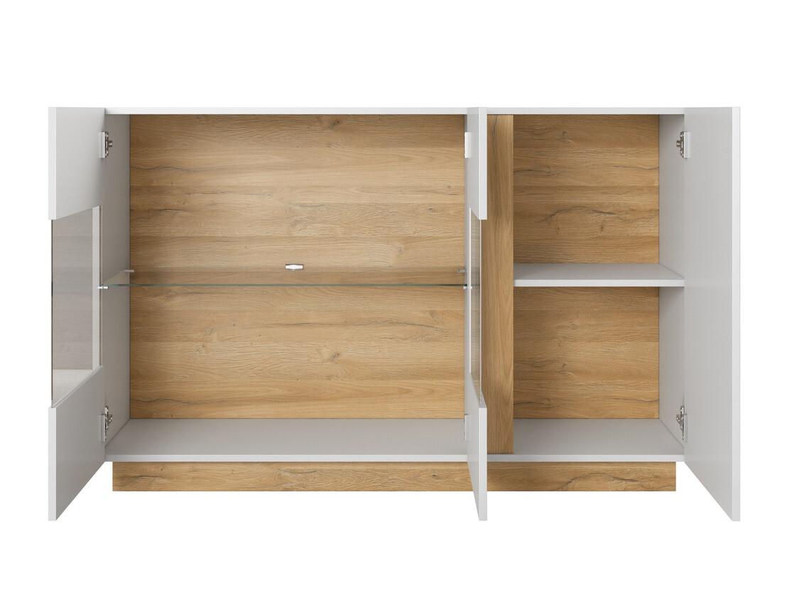 Buffet Novbela 105 (Blanc + Blanc brillant + Grandson chêne)