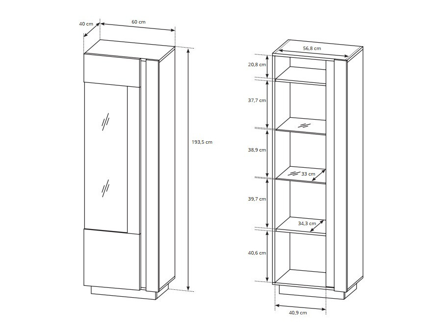 Ensemble de salon Novbela 113 (Blanc + Blanc brillant + Grandson chêne)
