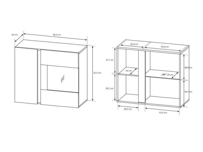 Ensemble de salon Novbela 114 (Blanc + Blanc brillant + Grandson chêne)