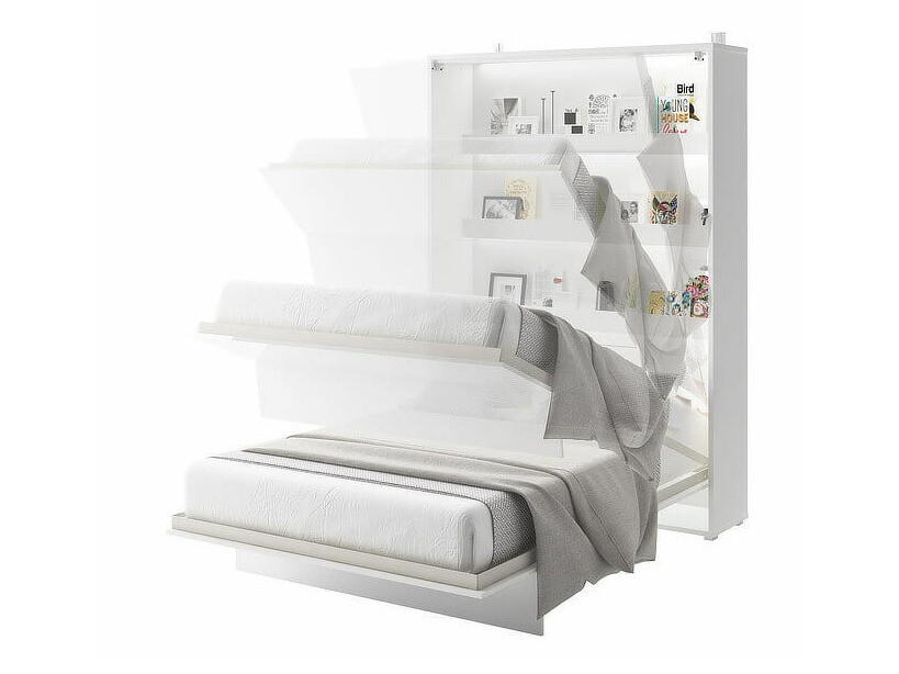 Lit escamotable Concept Pro Lenart (Blanc + Blanc brillant)