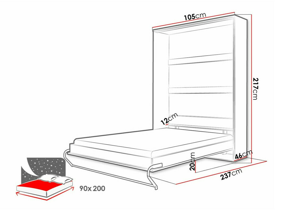 Ensemble de meubles Concept Pro Lenart XI (Blanc brillant + Blanc)