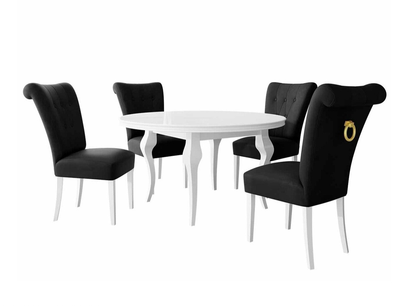 Salle à manger complète Racine 143 (Blanc + Magic Velvet 2219)