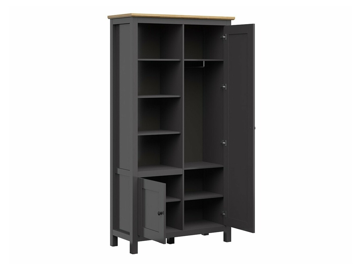 Armoire Sordoro 128 (Graphite + Chêne Artisan)