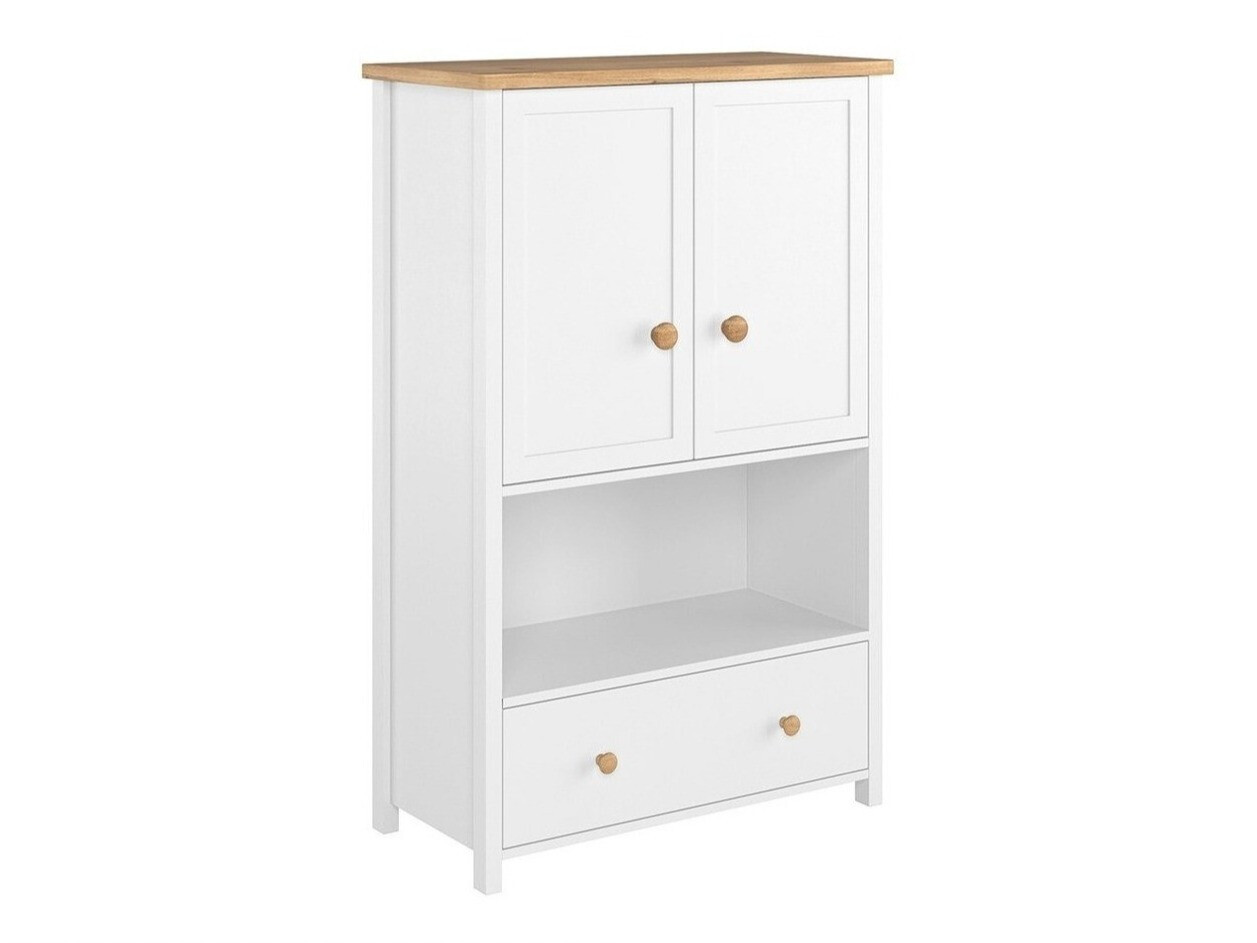 Commode Romelbo 144 (Blanc + Chêne)