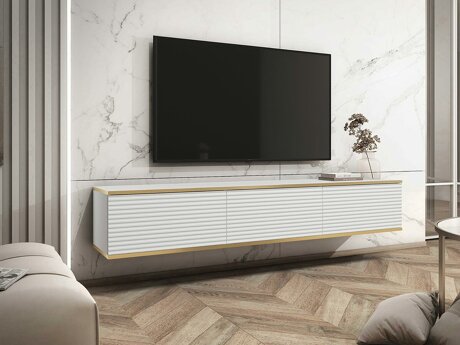 Meuble TV Felduno 101 (Blanc + Doré)