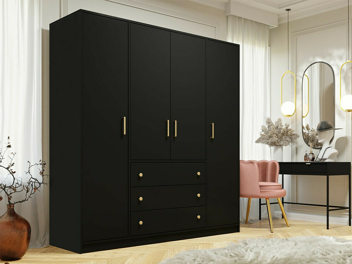 Armoire Musum I (Noir + Doré)