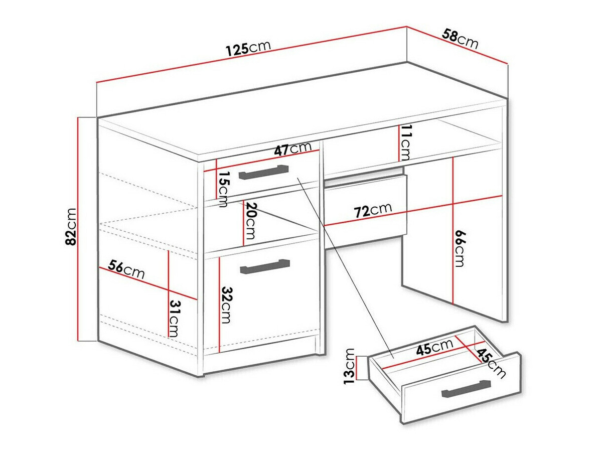 Bureau Dortivu 158 (Blanc)