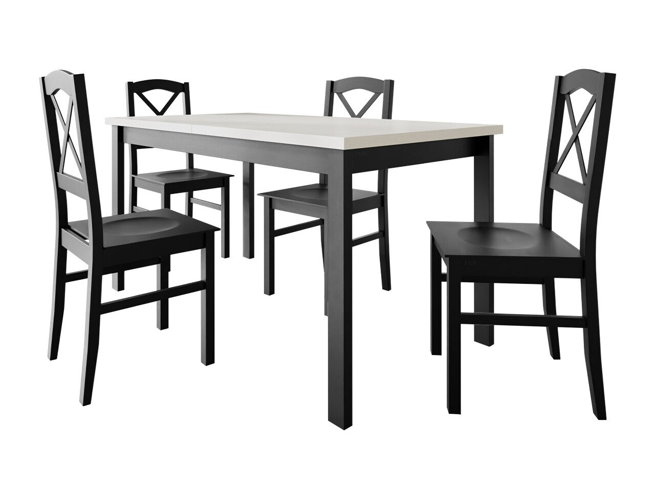 Salle à manger complète Victorville 280 (Noir + Blanc)