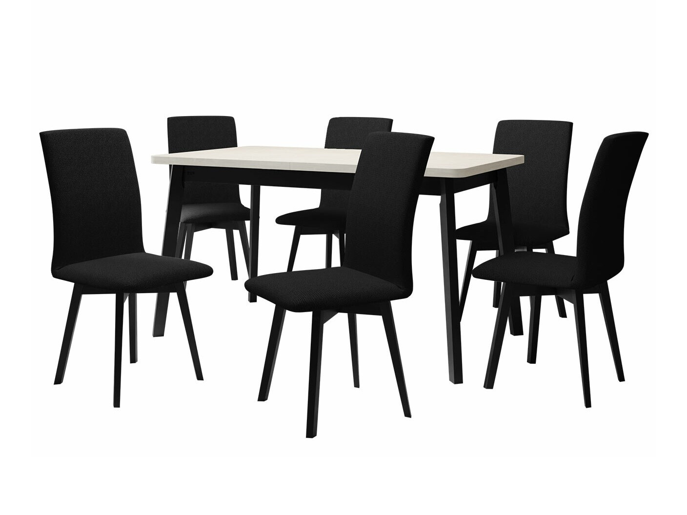 Salle à manger complète Victorville 292 (Blanc + Noir)