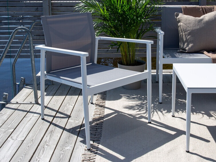 Ensemble de mobilier de jardin Dallas 4632 (Blanc + Gris)