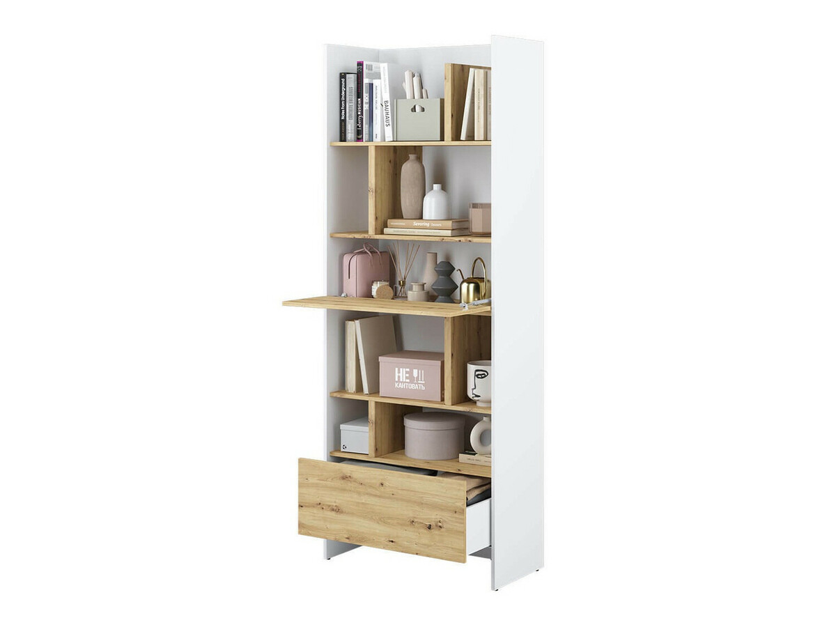 Étagère Concept Pro Lenart V (Blanc + Chêne Artisan)