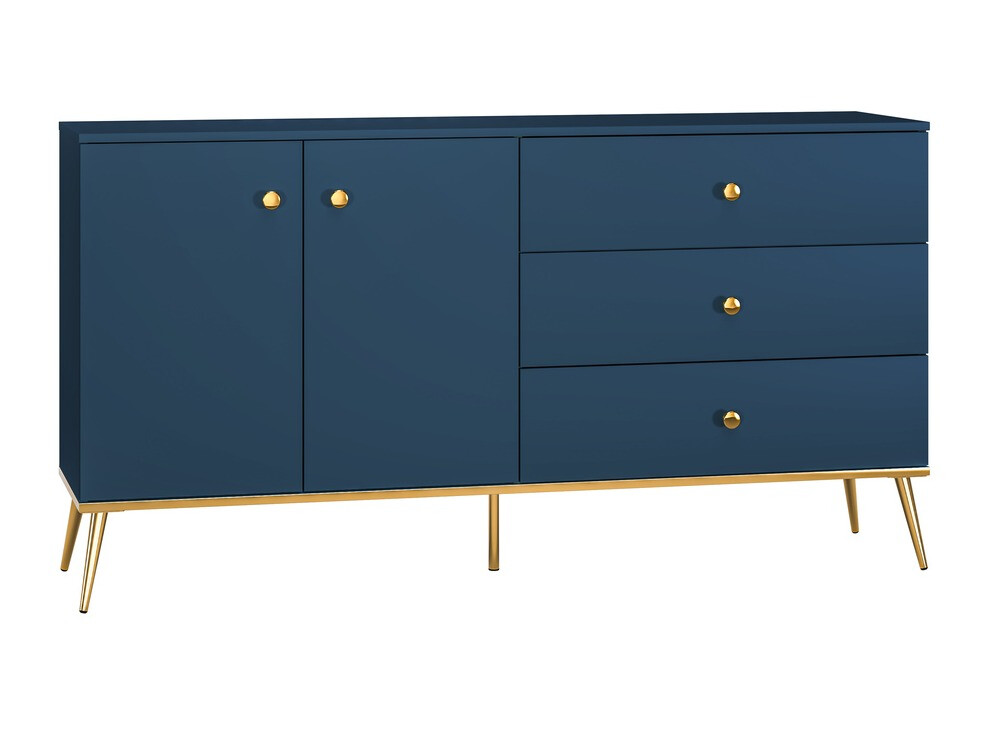 Commode Flonovu 102 (Bleu foncé + Doré)