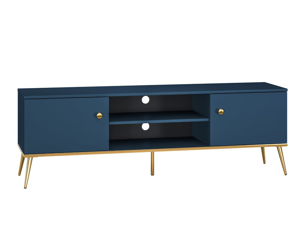 Meuble TV Flonovu 104 (Bleu foncé + Doré)
