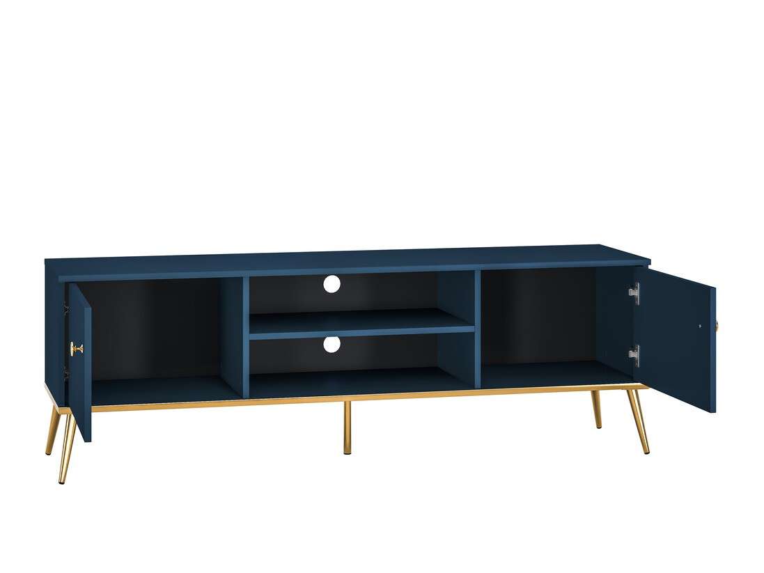 Meuble TV Flonovu 104 (Bleu foncé + Doré)