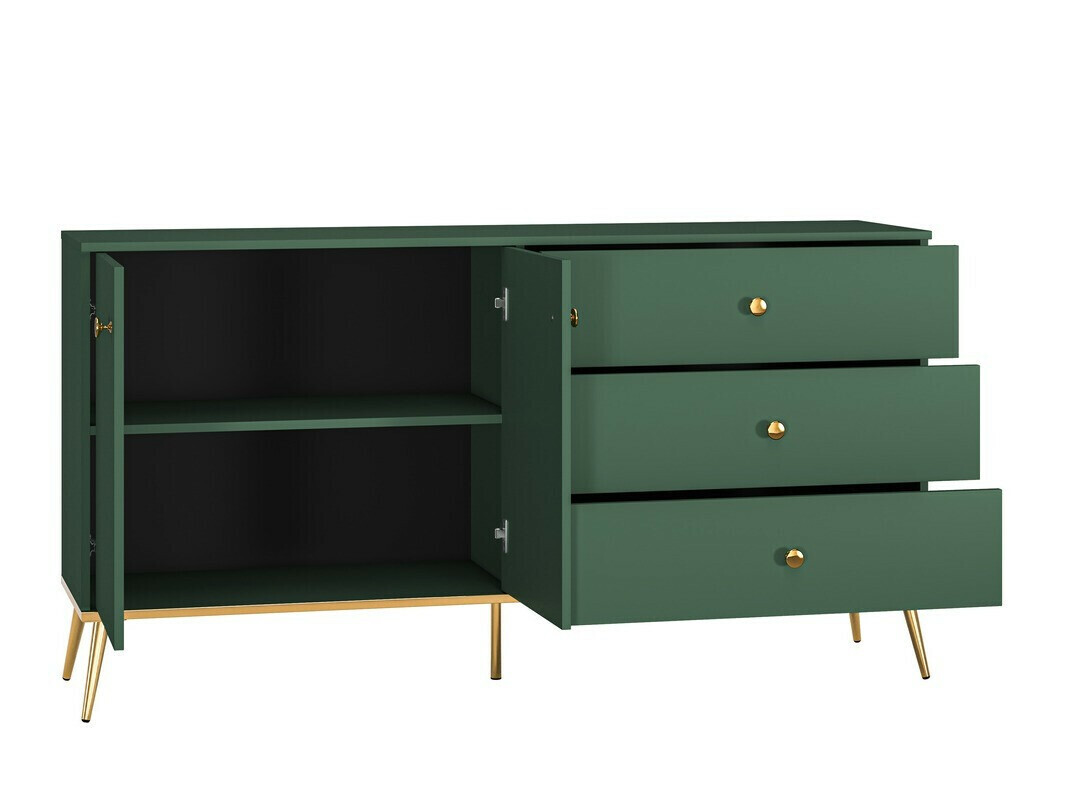 Ensemble de salon Flonovu 109 (Vert foncé + Doré)