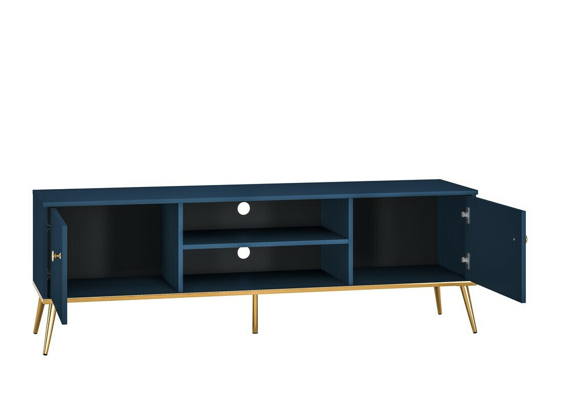 Ensemble de salon Flonovu 110 (Bleu foncé + Doré)