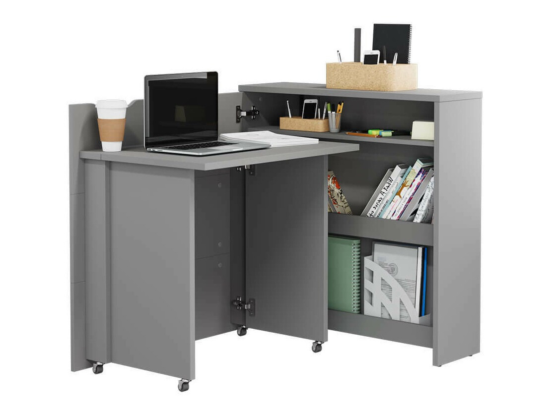 Bureau d'angle Concept Pro Lenart II (Gris)