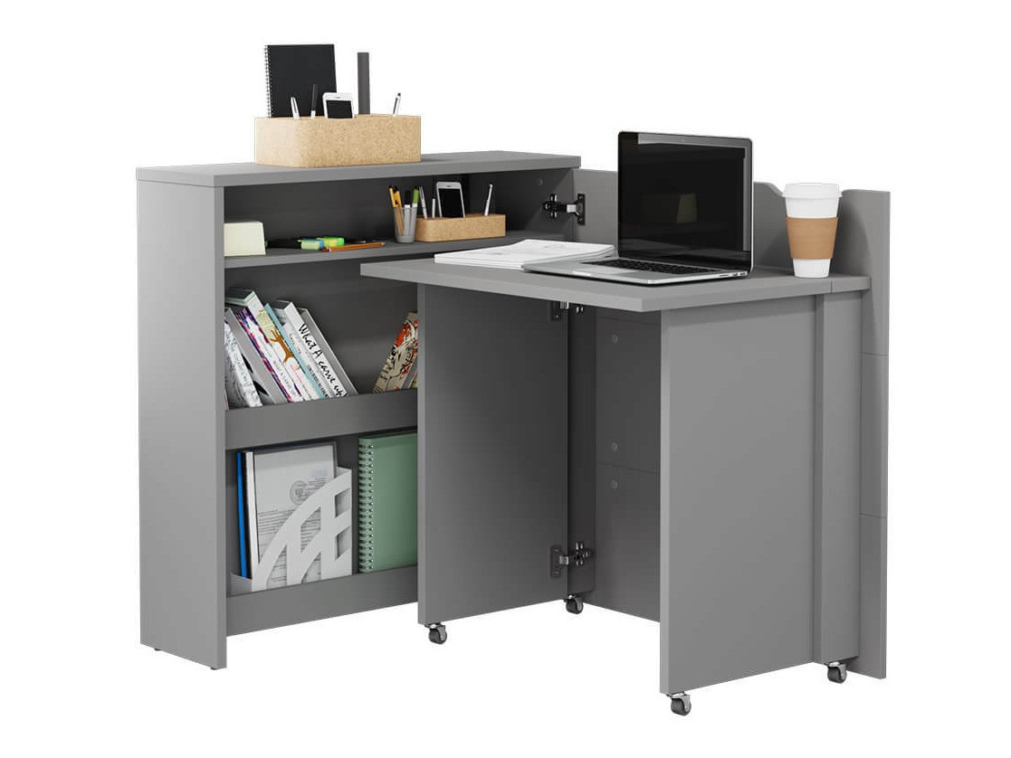 Bureau d'angle Concept Pro Lenart II (Gris)