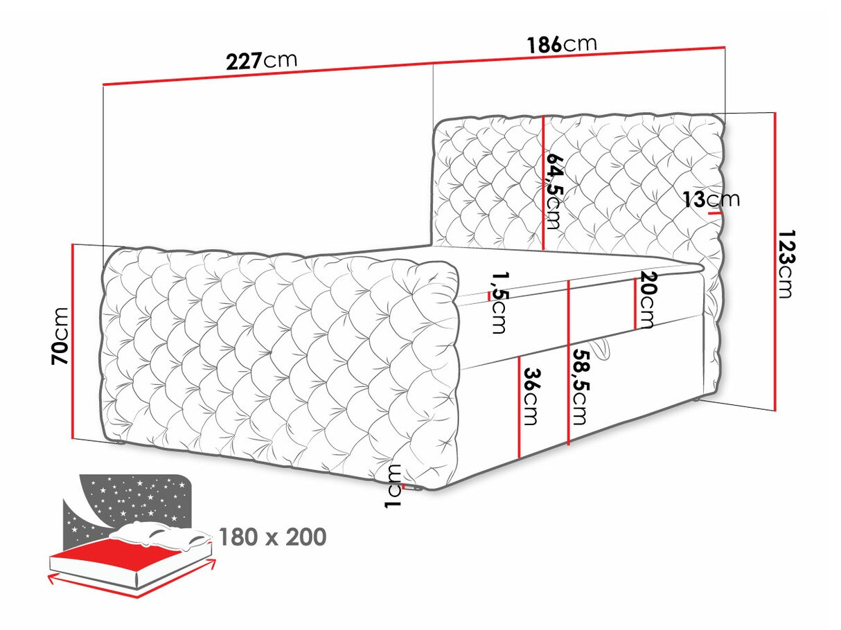 Lit boxspring Lac I (Velluto 20)