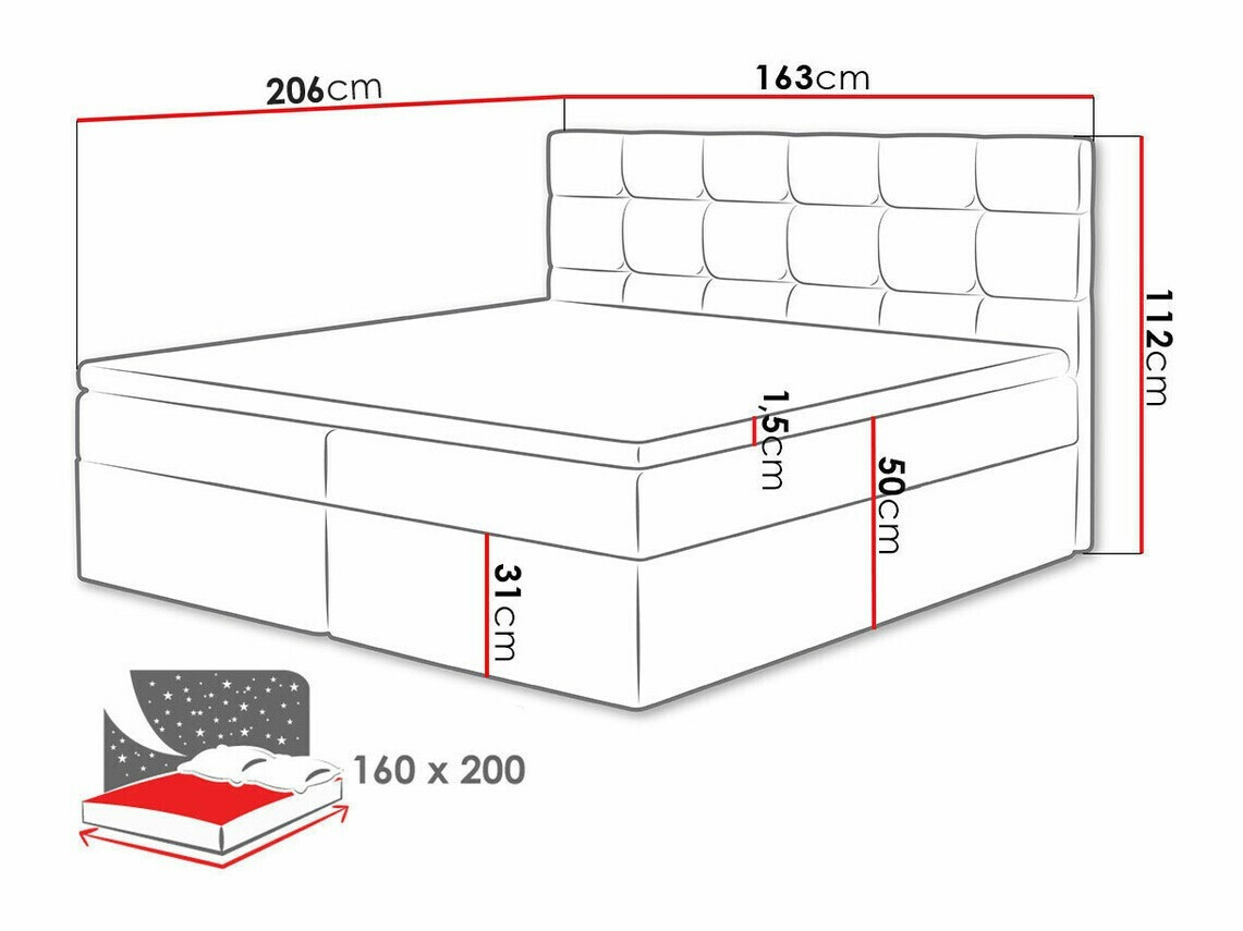 Lit boxspring Comfivo Osculum I (Manila 16)