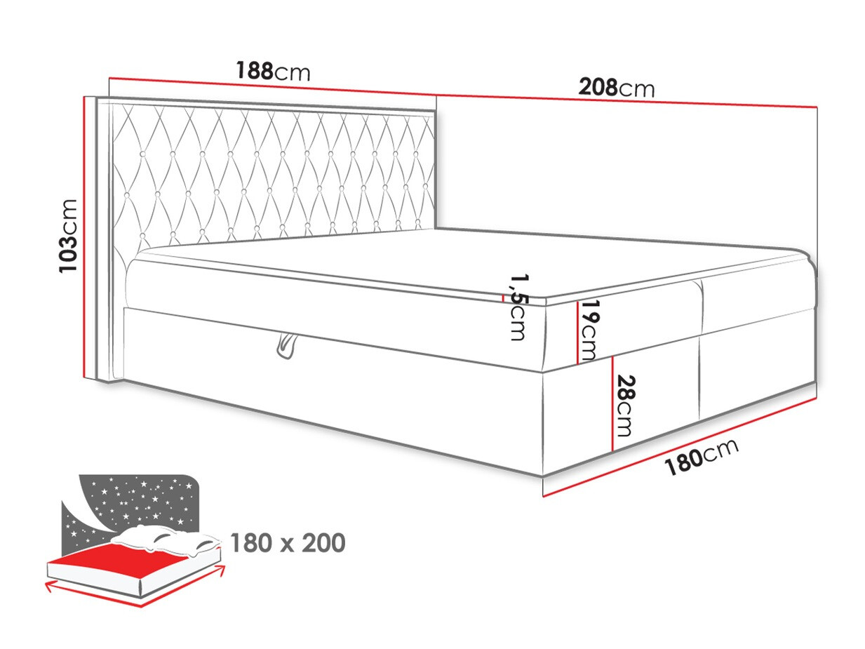 Lit boxspring Navis II (Twist 23)