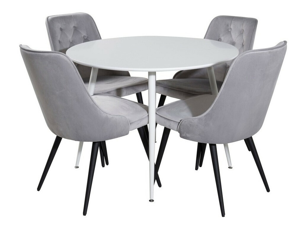 Salle à manger complète Dallas 1535 (Gris clair + Noir)