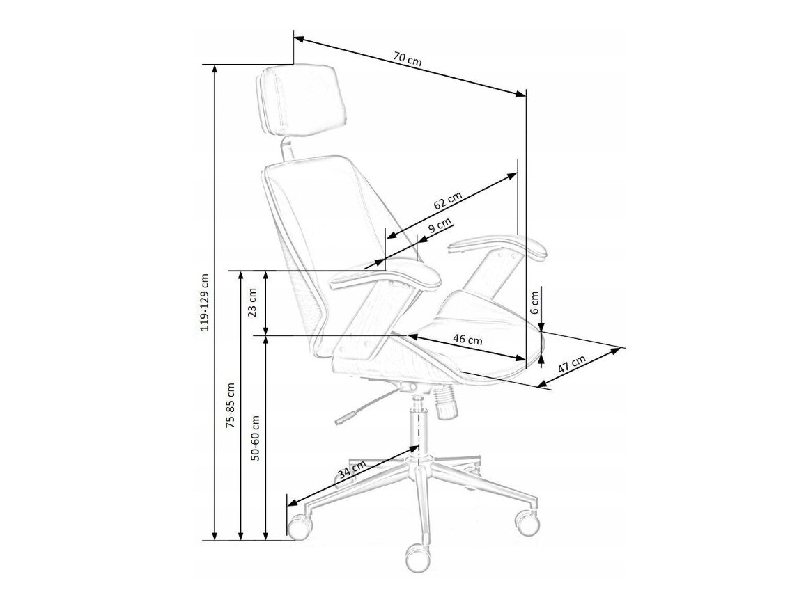 Chaise de bureau Houston 1490 (Noir + Noyer)