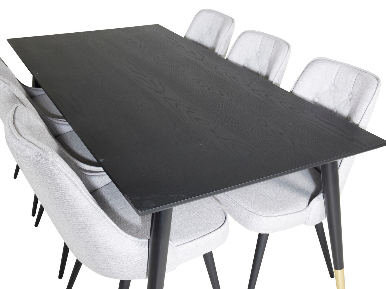 Salle à manger complète Dallas 1256 (Gris + Noir)