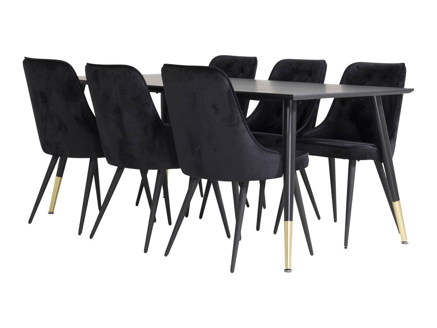 Salle à manger complète Dallas 1256 (Noir)
