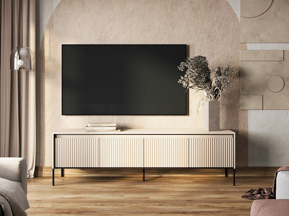 Meuble TV Fernolu 105 (Beige + Noir)