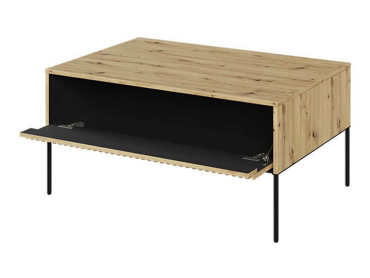 Table basse Fernolu 110 (Chêne Artisan + Noir)