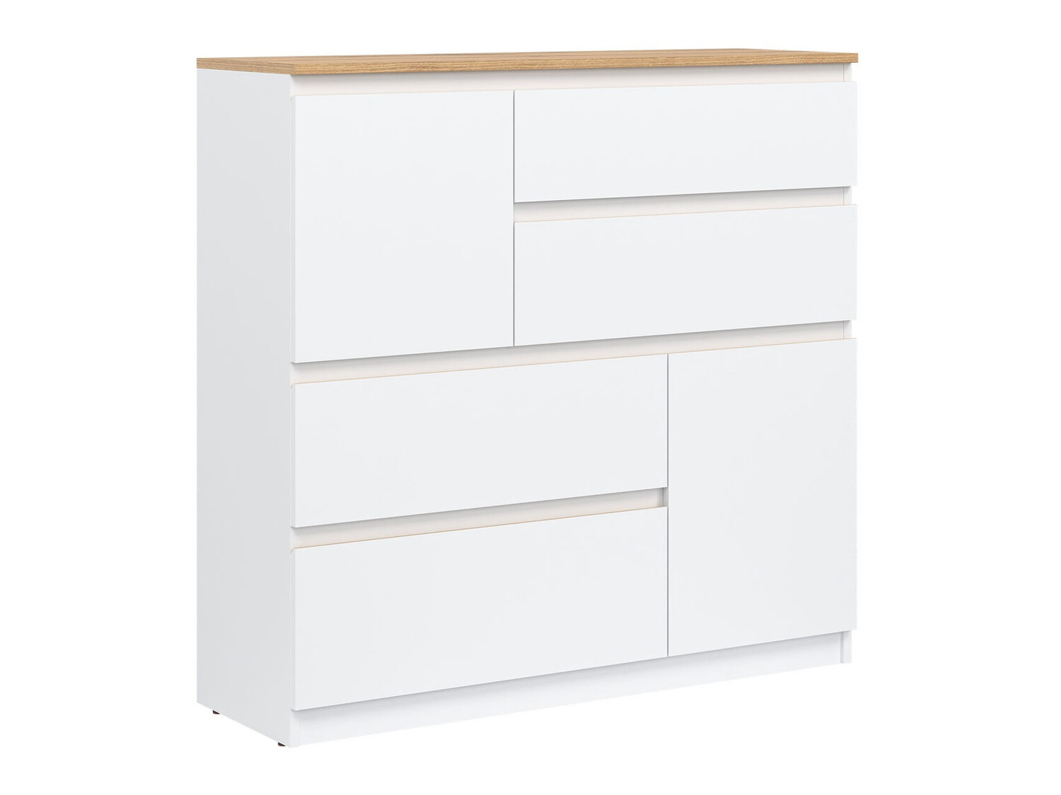 Commode Catelbi 105 (Blanc + Chêne)
